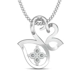 KUBERBOX Swan Pair 18KT White Gold Diamond-Studded Pendant - 0.9 gm-picture-44