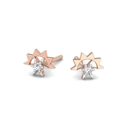 KUBERBOX Uditi 18KT Diamond-Studded Rose Gold Stud Earrings- 0.88 gm-picture-24