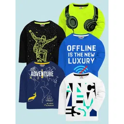 KUCHIPOO Boys Multi Cotton Printed Tshirts-picture-46