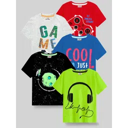 KUCHIPOO Boys Multicoloured 5 Printed T-shirt-picture-56