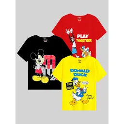 KUCHIPOO Boys Pack Of 3 Mickey & Friends Printed T-shirt-picture-43