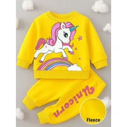KUCHIPOO Girl Multi Colored Cotton Blend Winterwear Sweatshirt & Track Pant Set-picture-25