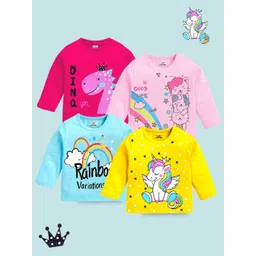 KUCHIPOO Girls 4 Printed Applique T-shirt-picture-54