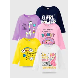 KUCHIPOO Girls 5 Printed Applique T-shirt-picture-28