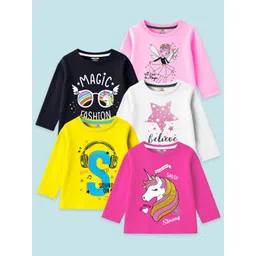 KUCHIPOO Girls 5Pc Printed T-shirt-picture-38