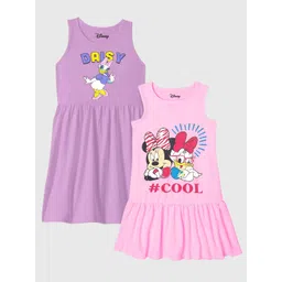 KUCHIPOO Girls Pack Of 2 Graphic Printed Sleeveless A-Line Dresses-picture-36
