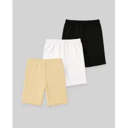 kuchipoo Girls Pack of 3 Regular Fit Shorts with Elasticated Waist-picture-13
