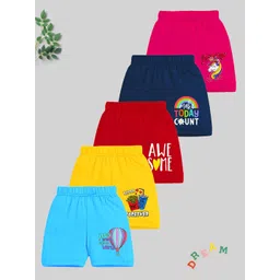 KUCHIPOO Girls Pack Of 5 Graphic Printed Shorts-picture-32