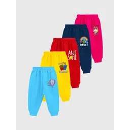 KUCHIPOO Girls Pack Of 5 Printed Joggers-picture-39