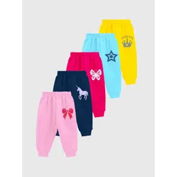 KUCHIPOO Girls Pack Of 5 Printed Joggers-picture-29