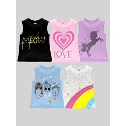 KUCHIPOO Girls Pack Of 5 Printed T-shirt-picture-38
