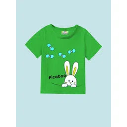 KUCHIPOO Girls Pack of 5 Regular Fit Cotton Blend Printed T-shirt image 3