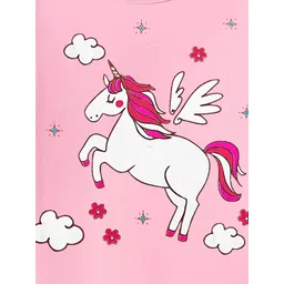 KUCHIPOO Girls Pack Of 5 Typography Printed Round Neck Cotton Regular Fit Casual T-shirt image 3