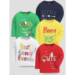 KUCHIPOO Kids Green & Red Typography 5 Printed  T-shirt-picture-25
