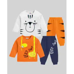 kuchipoo Pack of 2 Graphic Print T-Shirts with Pyjamas-picture-18
