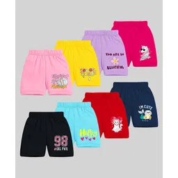 KUCHIPOO Pack of 8 Animals & Text Printed Shorts - Multi Colour-picture-27