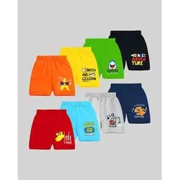 kuchipoo Pack of 8 Graphic Print Shorts with Elasticated Waist-picture-22