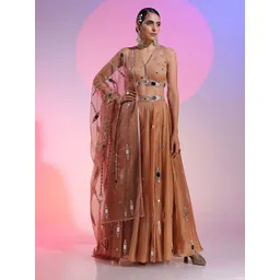 KUDI PATAKA Embroidered Mirror Work Ready to Wear Lehenga & Blouse With Dupatta-picture-20