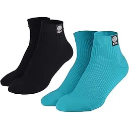 kue Graduated Compression Socks | Women & Men|Formal, Sports, Running & Fitness|Improved Blood Circulation, Pain Relief, Recovery|Ankle Length|Combo Packs (Black/Blue L/XL)-picture-13