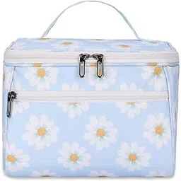 KUKLAR Polyester Waterproof Multifunctional Small Printed Travel Makeup Bag (Sky Blue)-picture-30