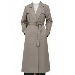 kulanza Polyster viscous Solid Coat For Women-picture-24