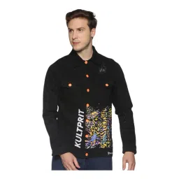 Kultprit Black Slim Fit Printed Jacket-picture-13