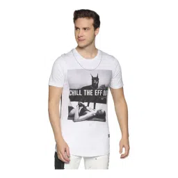 Kultprit White Slim Fit Printed T-Shirt-picture-15