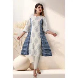 KUMARI Women Floral Printed Bell Sleeves Thread Work Floral Kurta-picture-18