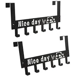 KUMISHRI Heavy Duty Carbon Metal Over Door Hanger for Cloths, Drill Free Door Hanging Hooks Suitable for Bathroom, Bedroom, Kitchen, Removable Door Hanger, Scarf, Coat, Towel Holder (Black, 1 Pcs)-picture-18