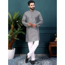 KUNDALI KAKSHAY Men Ethnic Motifs Thread Work Kurta-picture-25