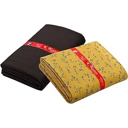 Kundan Sulz Gwalior Men's 100% Pure Cotton Printed Shirt & Trouser Fabric Combo Set (Dark Brown & Khaki-02; 1.30 & 1.60 Meters)-picture-42