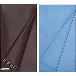 KUNDAN SULZ GWALIOR Men's Cotton Shirt & Trouser Fabric Combo Set (Dark Brown & Light Sky Blue-02)-picture-43