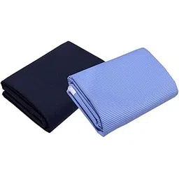 kundan sulz gwalior Men's Cotton Unstitched Shirt & Trouser Fabric Combo Set (Navy Blue/Sky Blue; Free Size)-picture-19