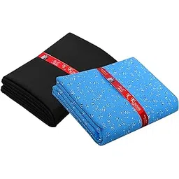 KUNDAN SULZ GWALIOR Men's Unstitched Cotton Printed Shirt & Trouser Fabric Combo Set (Black & Sky Blue; 1.30 & 1.60 Meters)-picture-13