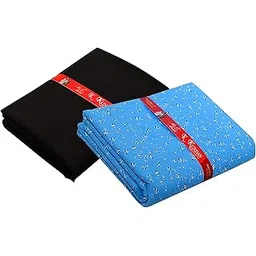 KUNDAN SULZ GWALIOR Men's Unstitched Pure Cotton Printed Shirt & Trouser Fabric Combo Set (Black & Sky Blue; 1.30 & 1.60 Meters)-picture-16