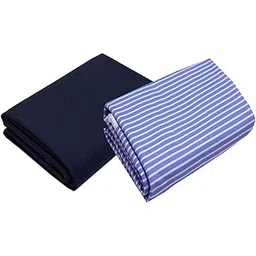 Men's Cotton Unstitched Shirt & Trouser Fabric Combo Set (Navy Blue/Sky Blue; Free Size)-image-29