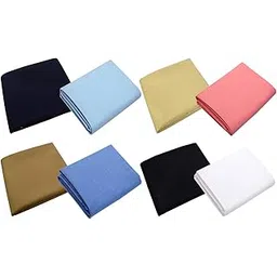 Men's Poly-Cotton Unstitched Shirt & Trouser Fabric Combo Set (Multicolor; Free Size)-image-44