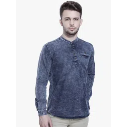 Kuons Avenue  Band Collar Denim Regular Fit Shirt-picture-36