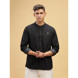 Kuons Avenue Black Slim Fit Denim Shirt-picture-43