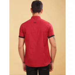 Kuons Avenue Maroon Linen Slim Fit Shirt image 2