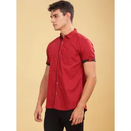 Kuons Avenue Maroon Linen Slim Fit Shirt image 3
