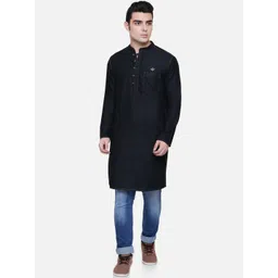 Kuons Avenue Men Black Denim Kurta-picture-24