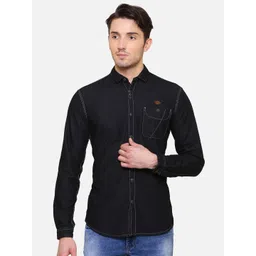 Kuons Avenue Men Black Smart Slim Fit Casual Shirt-picture-19
