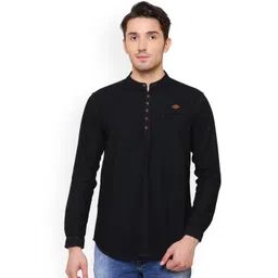 Kuons Avenue Men Black Solid Denim Straight Kurta-picture-39
