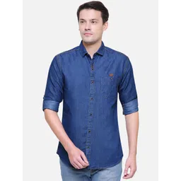 Kuons Avenue Men Blue Smart Slim Fit Solid Casual Shirt-picture-20
