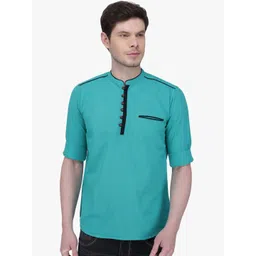 Kuons Avenue Men Green Thread Work Kurta-picture-17