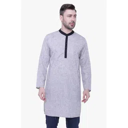 Kuons Avenue Men Grey & Black Kurta-picture-15