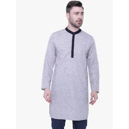 Kuons Avenue Men Grey Linen Cotton Ethnic Kurta-picture-14