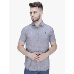 Kuons Avenue Men Grey Smart Slim Fit Casual Shirt-picture-18