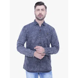 Kuons Avenue Men Grey Smart Slim Fit Faded Casual Shirt-picture-24